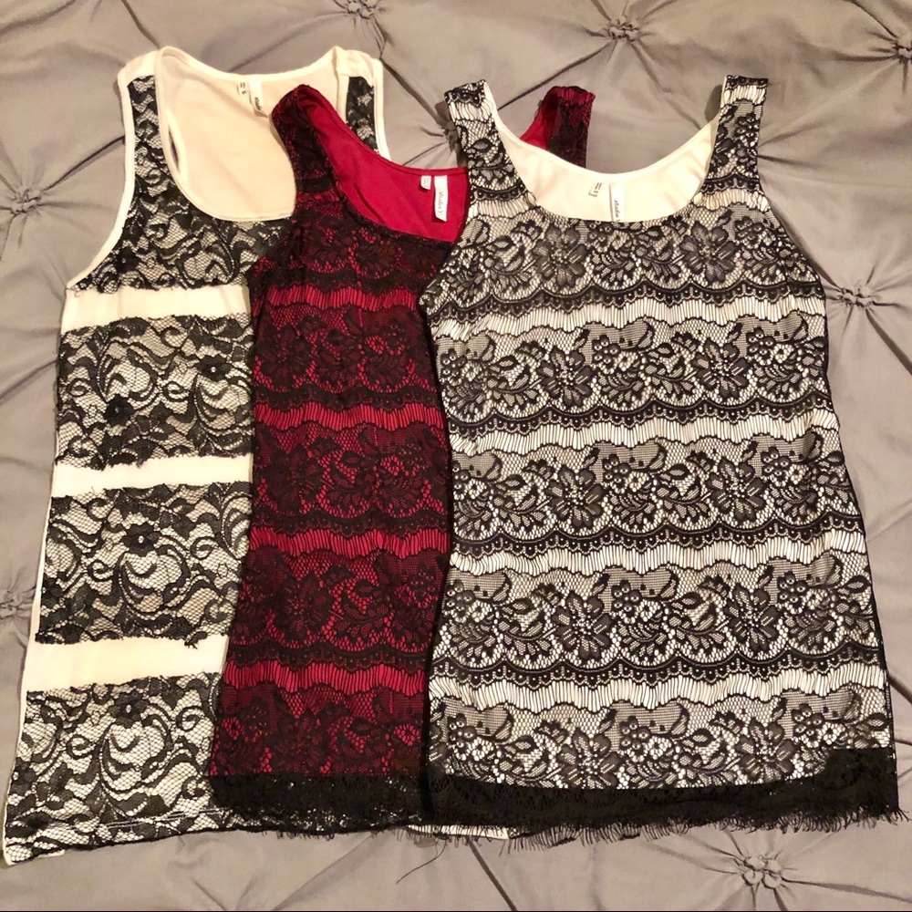 Lot of 3 Lacey Tank Tops